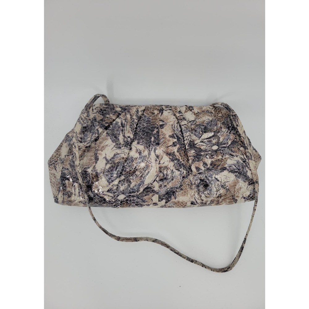 Hobo International Snakeskin Crossbody Bag Purse Strap Black Cream Tan
